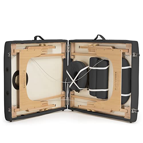 Saloniture Professional Portable Folding Massage Table with Carrying Case - Black