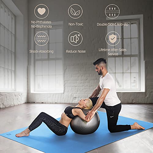 GXMMAT Extra Large Yoga Mat 12'x6'x7mm, Thick Workout Mats for Home Gym Flooring, Non-Slip Quick Resilient Barefoot Exercise Mat for Pilates