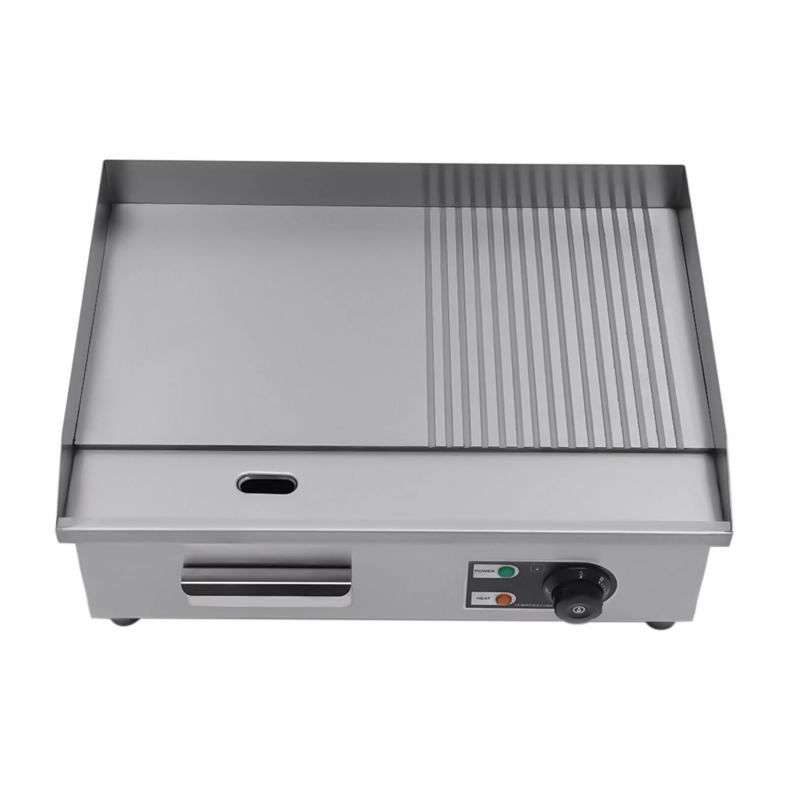 1600W 22" Electric Griddle Flat Top Grill Hot Plate BBQ Countertop Commercial for Pan-Fried Steak, Hand Pancakes, Fried Tofu,Pancakes 122-572