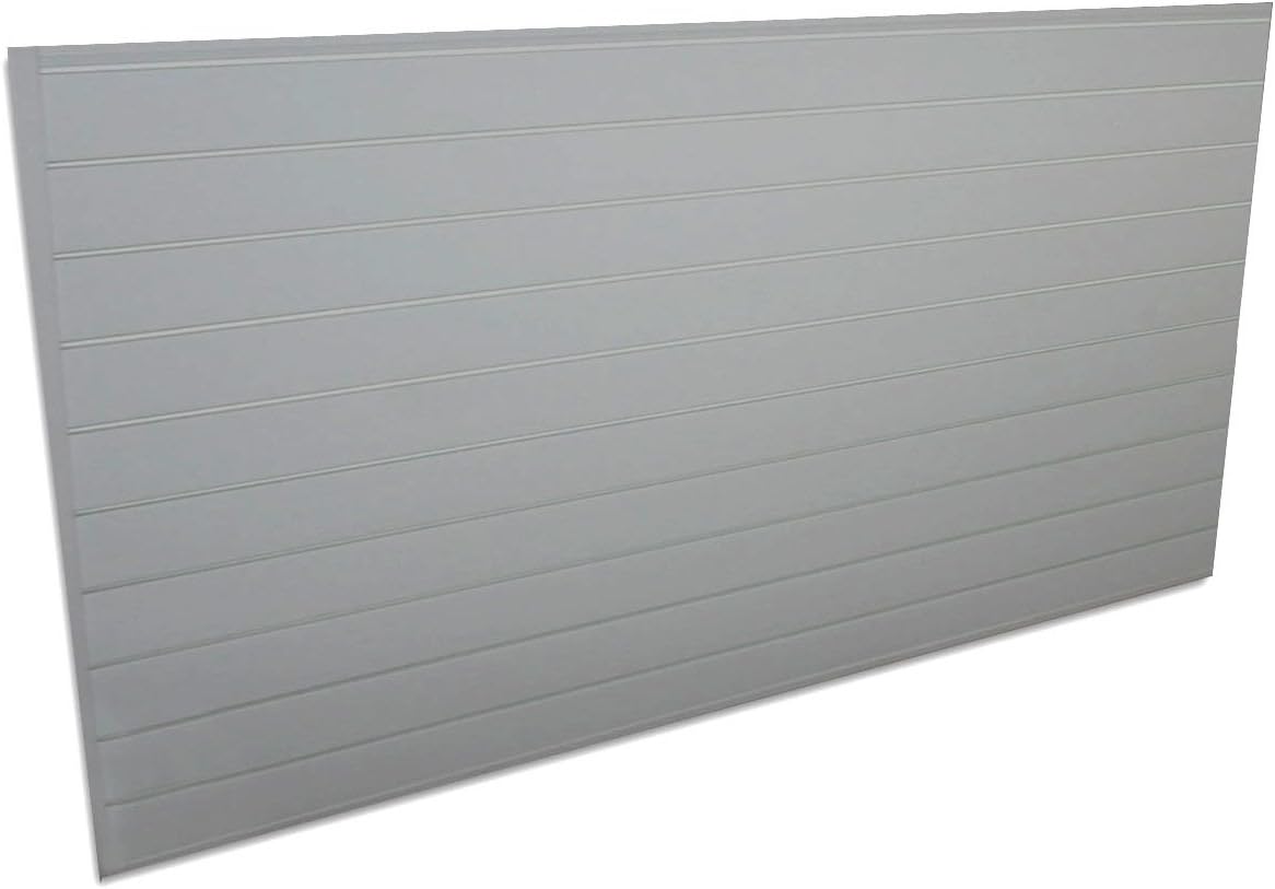 Proslat 88106 Heavy Duty PVC Slatwall Garage Organizer, 4-Feet by 4-Feet Section, Light Grey