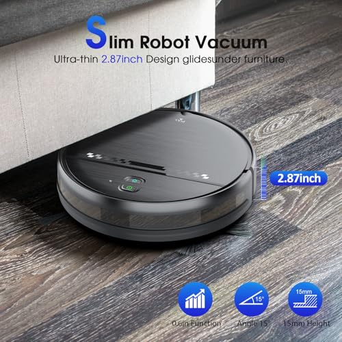 Robot Vacuum and Mop, 2-in-1 Robotic Vacuums Cleaner with Smart Max Strong Suction, WiFi/App/Alexa Voice Control, Obstacle Avoidance, for Pet Hair
