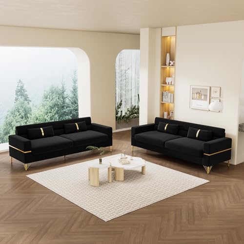 83'' Velvet Sofa, Chesterfield Velvet Upholstered Modern Love seat