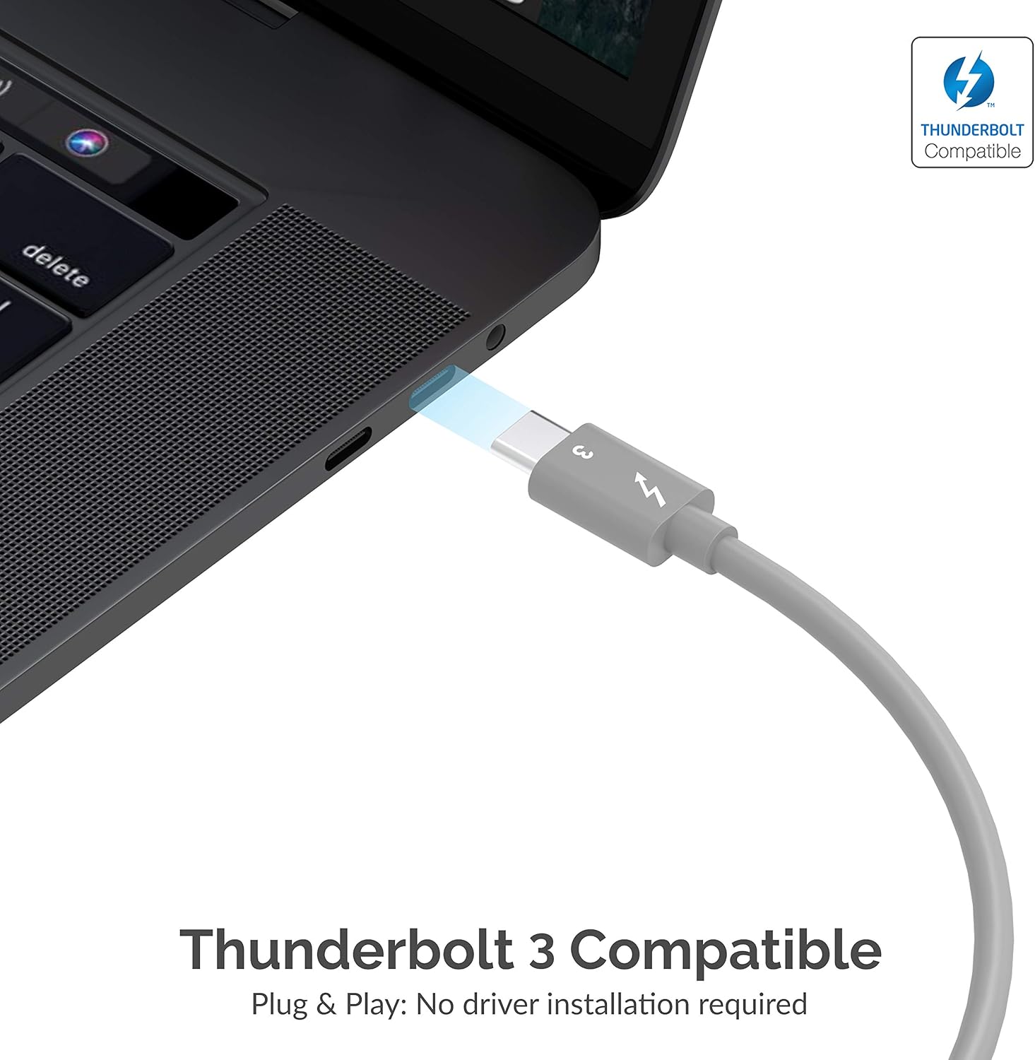 Sabrent Thunderbolt 3 to Dual HDMI 2.0 Display Adapter for Windows or Mac | up to 4K Resolution at 60Hz | Detachable Cable with Screw-in Lock