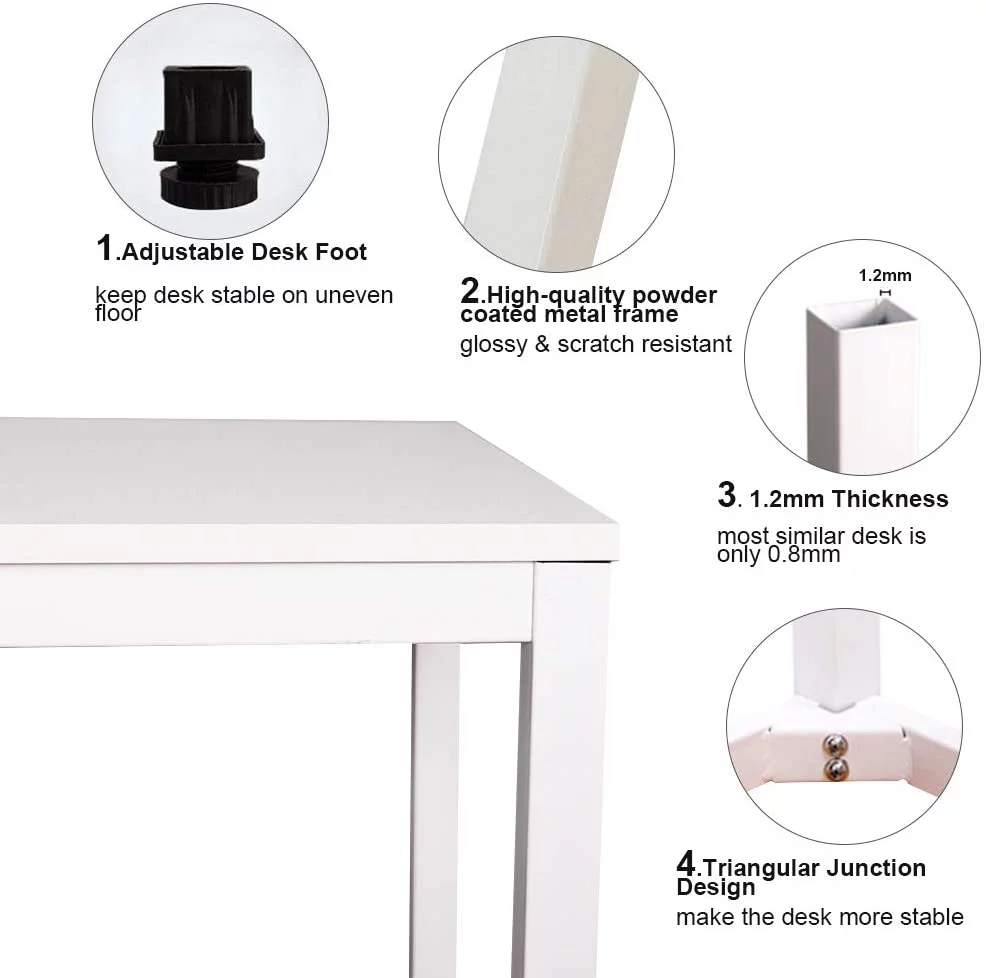 SOGES Small Computer Desk 31.5 inches Sturdy Writing Desk for Small Spaces, White