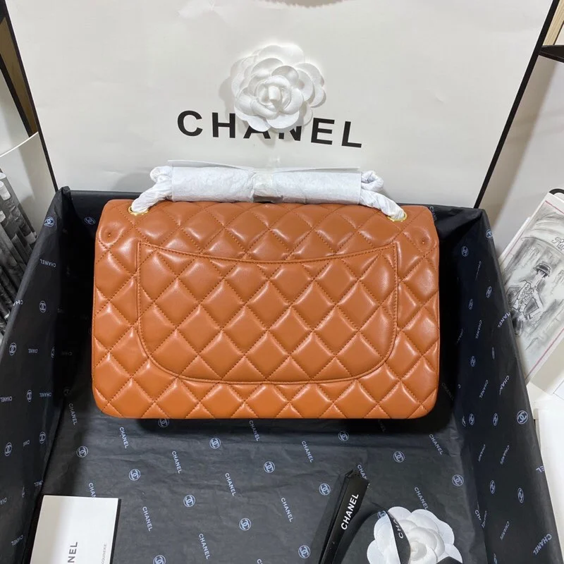Chanel Large Classic Handbag Gold Hardware Brown For Women, Women&rsquo;s Handbags, Shoulder Bags 11.8in/30cm