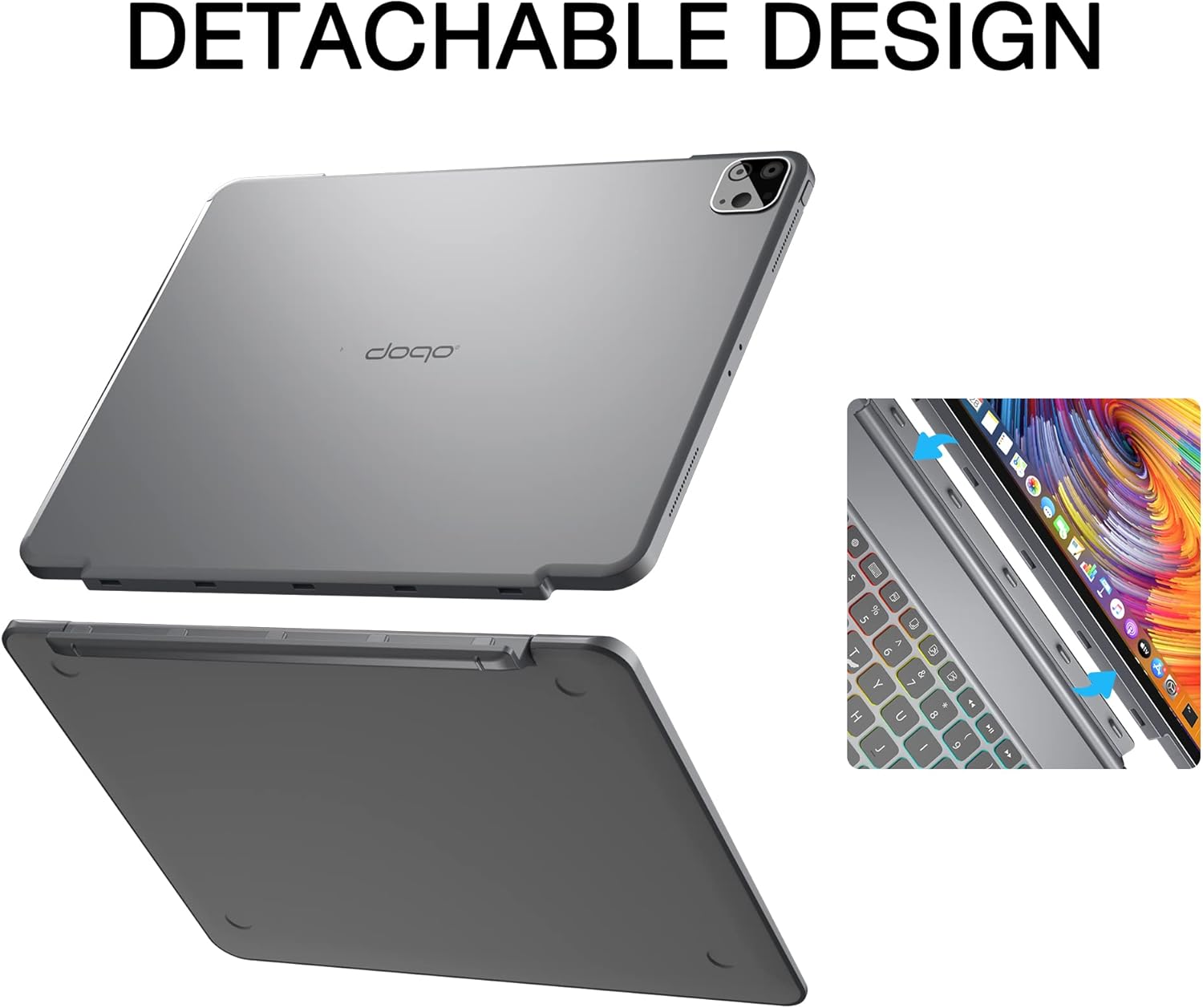 doqo Magnetic Keyboard Case for iPad Air 5th Generation(2022)/iPad Air 4th Generation(2020), iPad Pro 11 2018/2020/2021