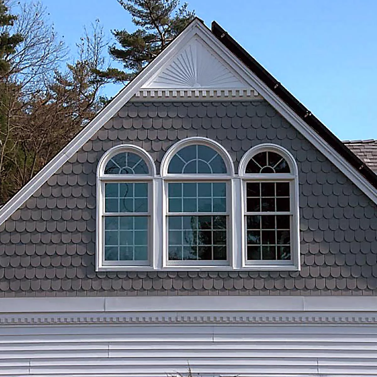 5"H x 1"P x 93 3/8"L Fayetteville Architectural Grade PVC Dentil Trim w/Backplate - Curated Treasures Market