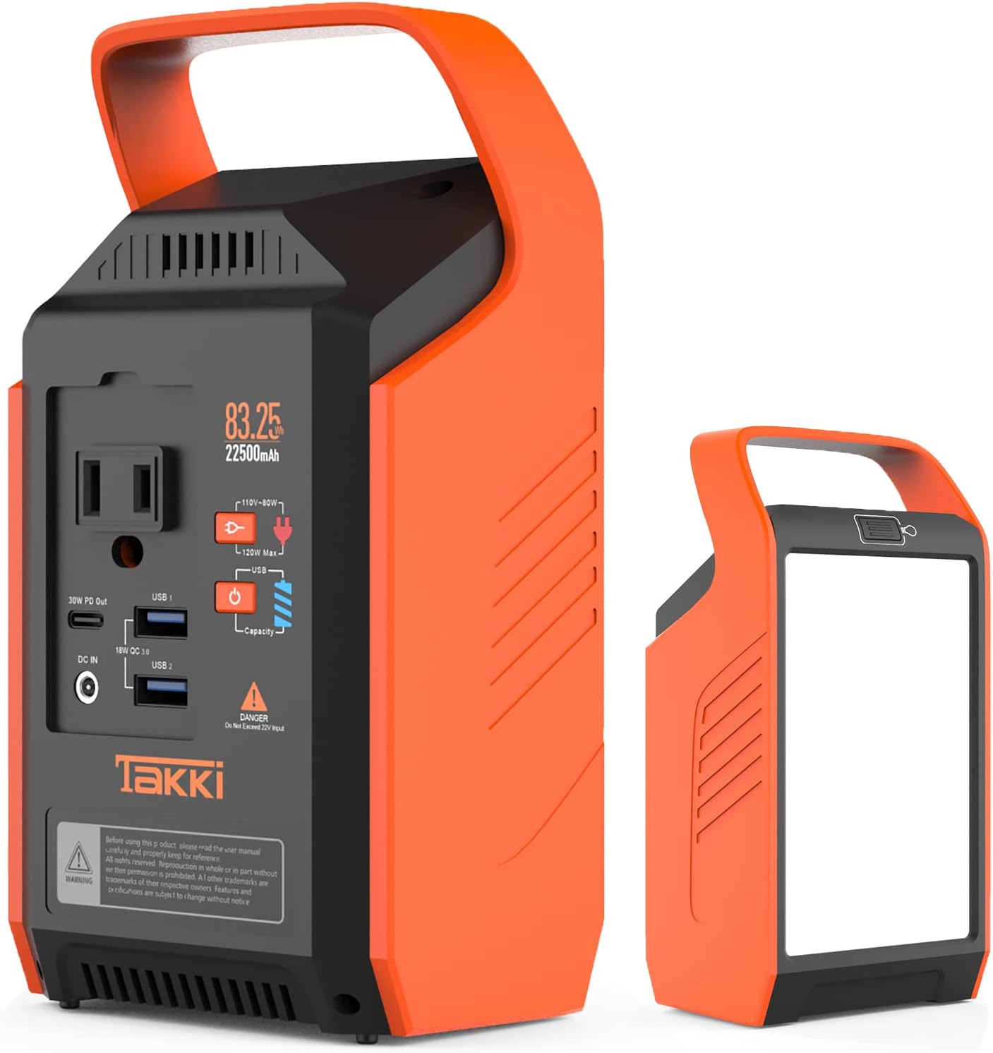 83Wh Portable Power Station, Solar Generator Power Bank with 110V AC Outlet Peak 120W Battery Backup Camping Lights for Camping, Home Use, Laptops