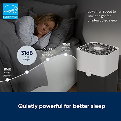 BLUEAIR Air Purifier for Small Room, Bedroom, Home, Cleans 926 sqft in one hour, HEPASilent Air Cleaner for Pets, Allergens, Virus, Dust, Mold
