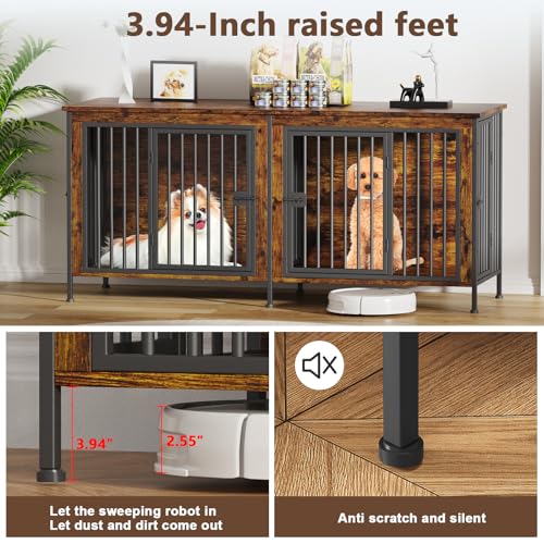 EasyCom 39.96" XL Wooden Large Dog Crate Furniture for Medium and Large Breed