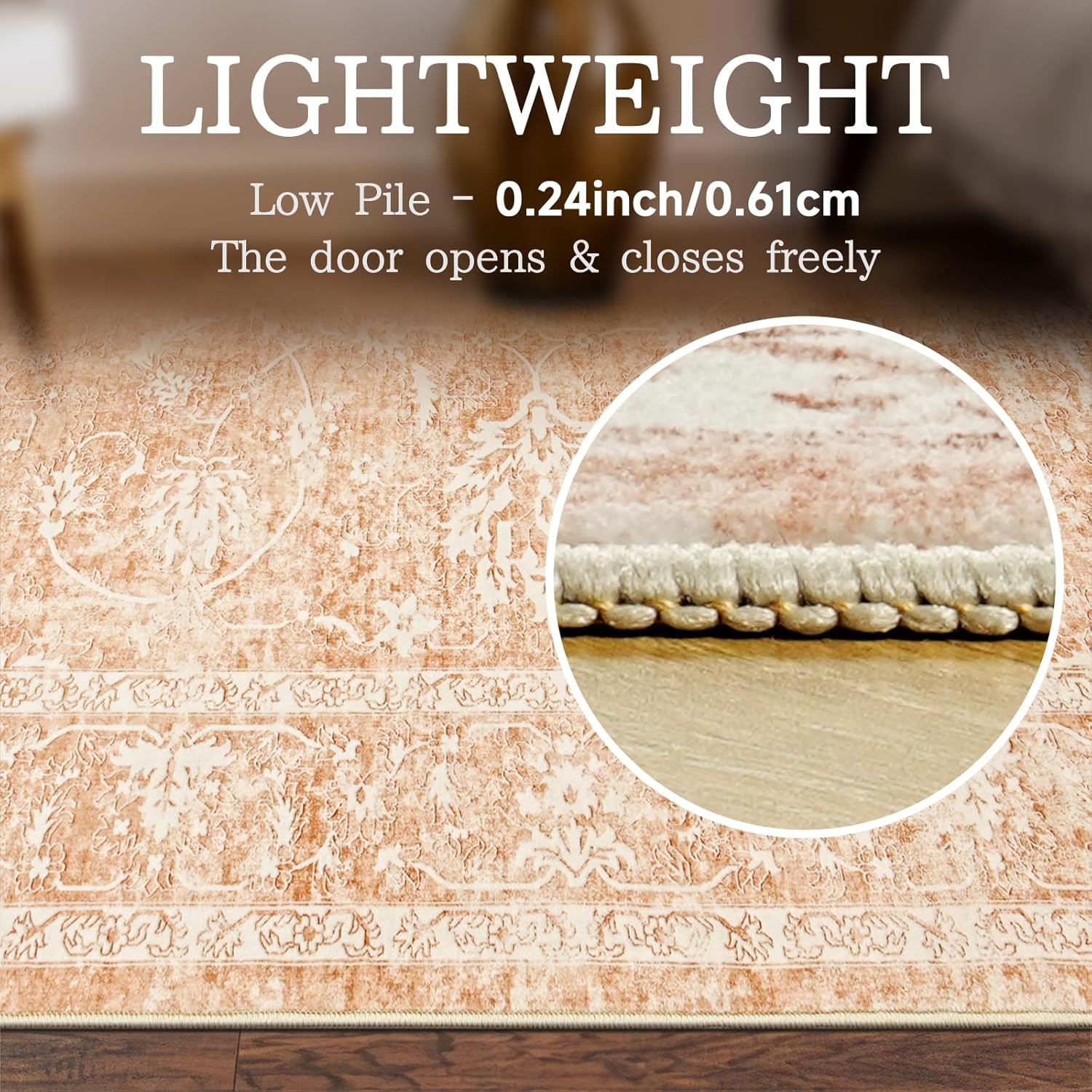 Madane 8x10 Area Rugs for Living Room, Anti-Slip Backing Area Rugs 8x10, Machine Washable Rugs 8x10, Soft Distressed 8x10 Rug