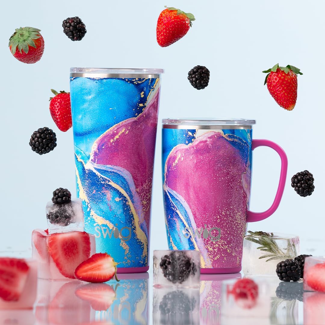 Swig Life 18oz Travel Mug | Insulated Tumbler with Handle and Lid, Cup Holder Friendly, Dishwasher Safe, Stainless Steel, Travel Coffee Cup