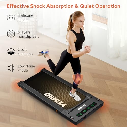 Walking Pad Treadmill, 2.5 HP Under Desk Treadmill for Home Office Walking Treadmill with LED Display,Remote Controller,330LBS Weight Capacity