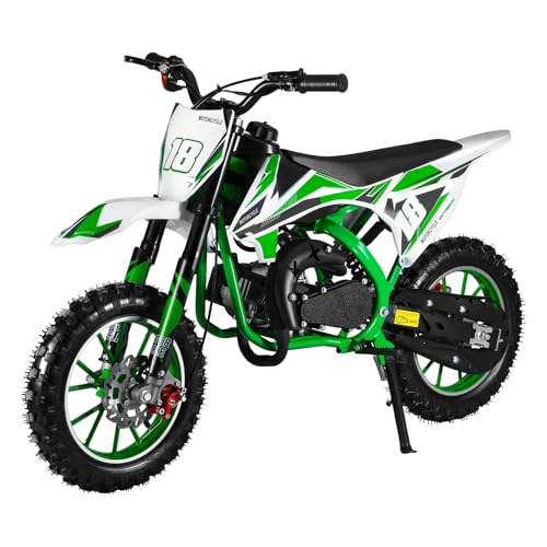Kids Mini Dirt Bike, 2-Stroke 49cc Gas Motorcycle, Gas Power Motorbike Motocross with Off-Road Tires, Pocket Rocket Mini Pit Bike Trail Bike