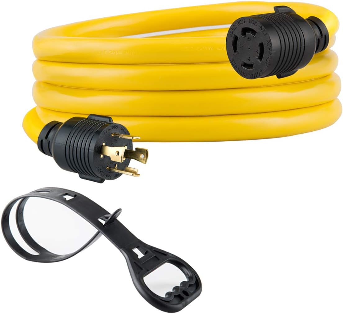 Yodotek 25FT Heavy Duty Generator Locking Power Cord NEMA L14-30P/L14-30R,4X10 Gauge SJTW Cable