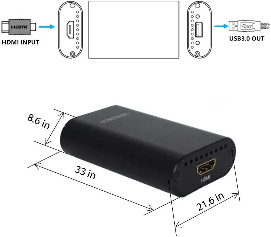 SDTNOVA HDMI SDI Video Capture USB3.0 Capture Video Card 360MB/s for Windows Linux OS X MAC 1080P 60 UVC YUV422 PnP Live Streaming Convert PC USB