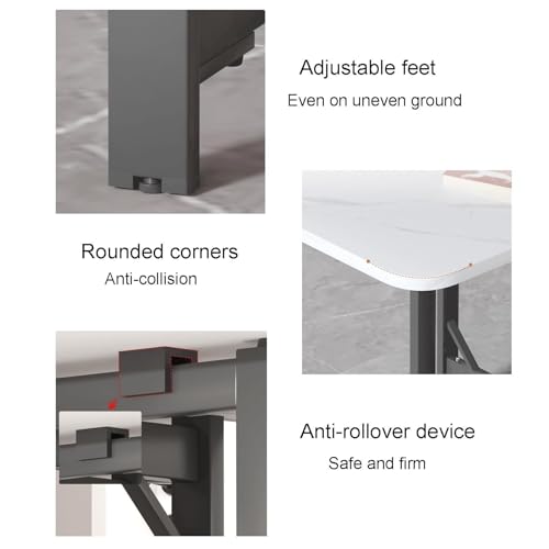 Multipurpose Collapsible Drop Leaf Extension,Space Saving Kitchen,Dining Room Table with Adjustable Feet and Anti-Rollover Device