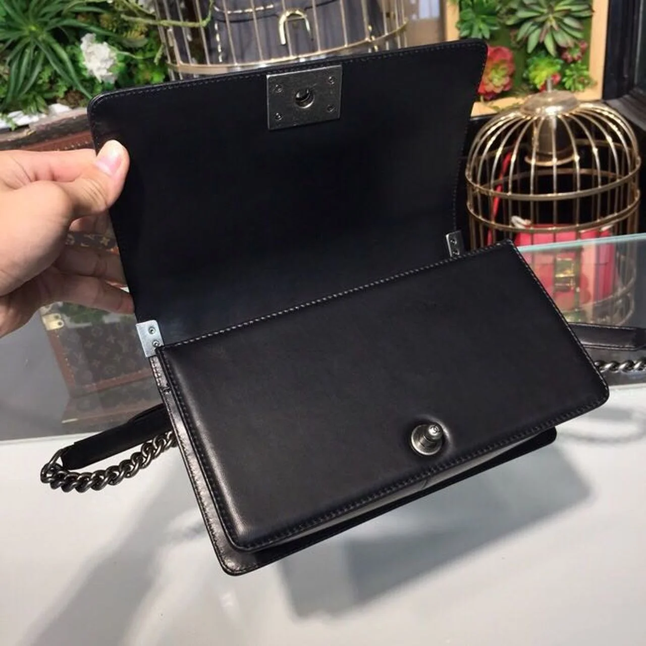 Chanel Boy Handbag Silver Hardware Black For Women, Women&rsquo;s Bags, Shoulder And Crossbody Bags 9.8in/25cm A67086