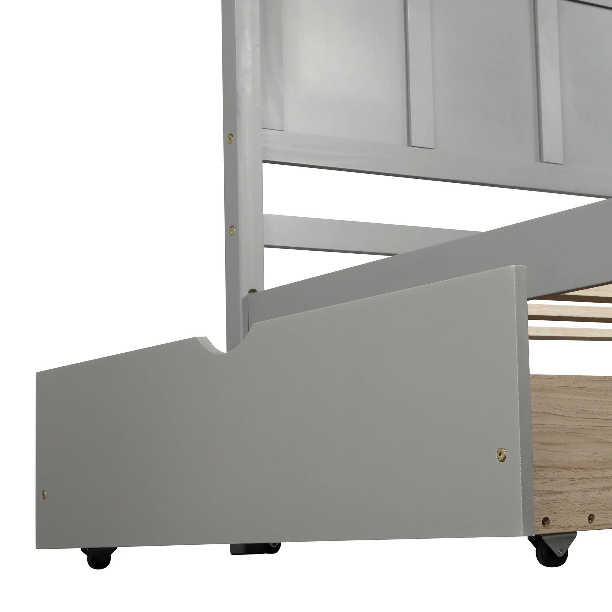 Platform Bed with Storage, Twin Size Bed Frame No Box Spring Needed, Wood Platform Beds with Headboard and Two Drawers