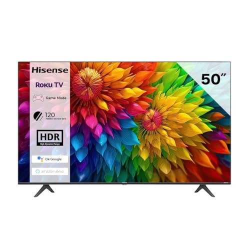 Hisense 50 Inch R Series Class 4K Ultra HD 2160P LED Smart Roku TV with HDR Game Mode Works with Google Assistant and Alexa (Refurbished)