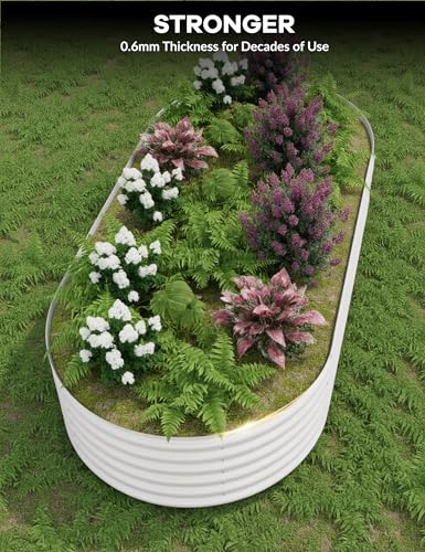 10x4x1.5ft Raised Garden Bed,Galvanized Raised Planter Boxes Outdoor with Easy Assembly, Large Garden Bed for Vegetables, Fruits, Flower