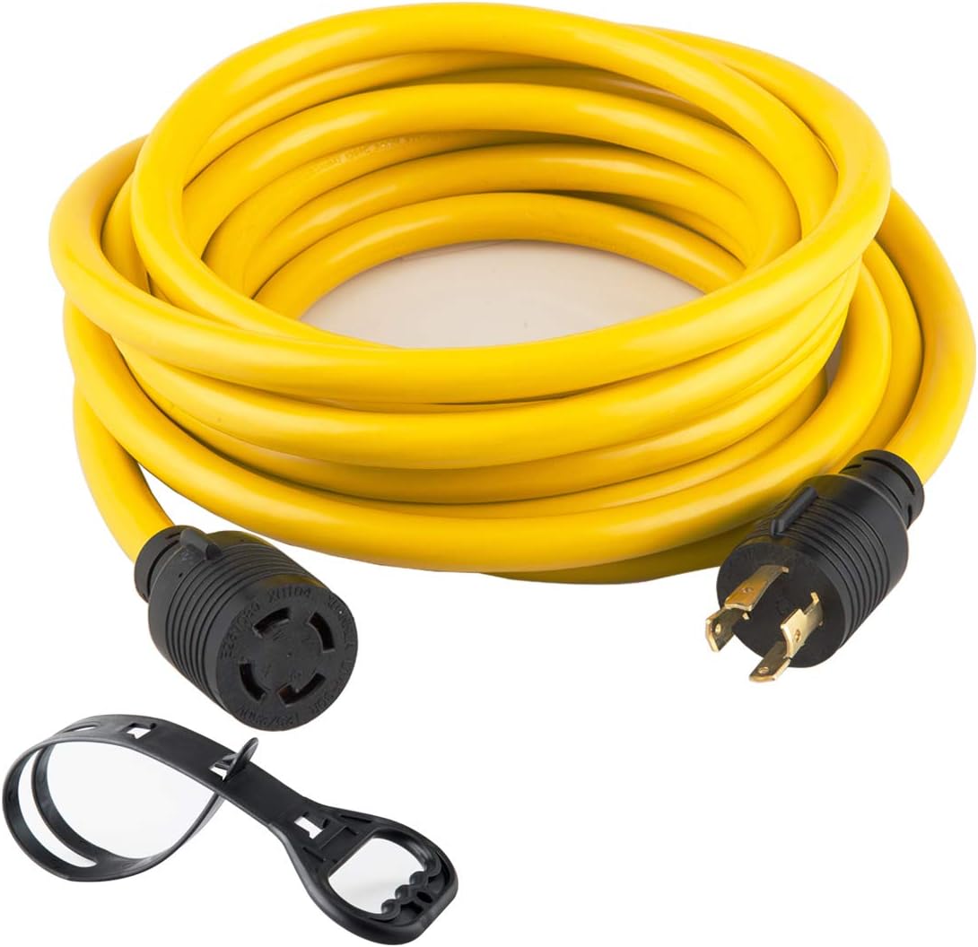 Yodotek 25FT Heavy Duty Generator Locking Power Cord NEMA L14-30P/L14-30R,4X10 Gauge SJTW Cable