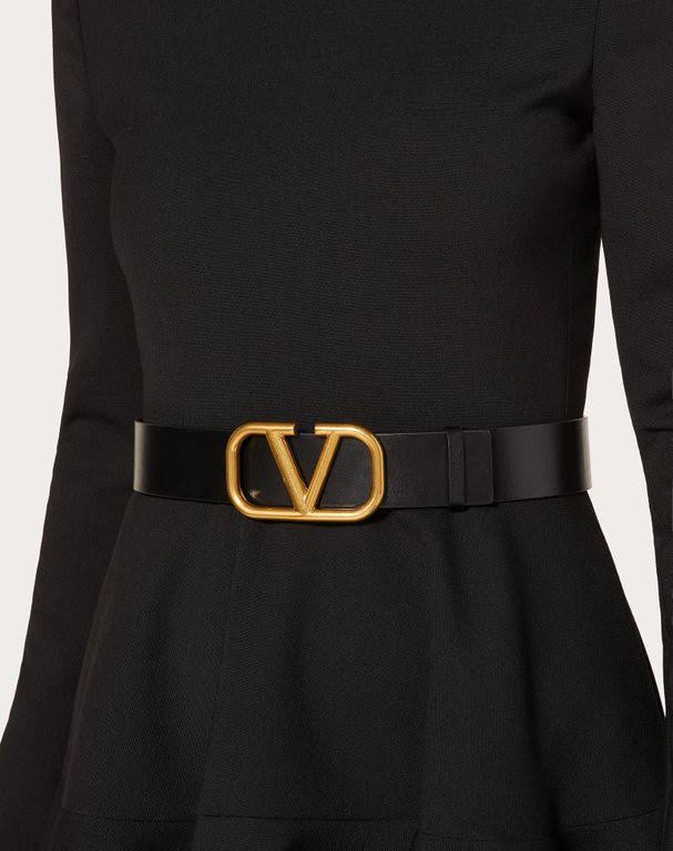 Valentino Garavani Reversible Vlogo Signature Belt in Glossy Calfskin 40mm