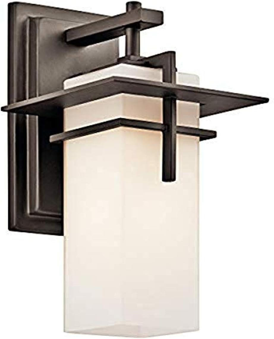 Caterham 11.75 1 Light Outdoor Wall Light with Satin Etched Cased Opal Glass in Olde Bronze®