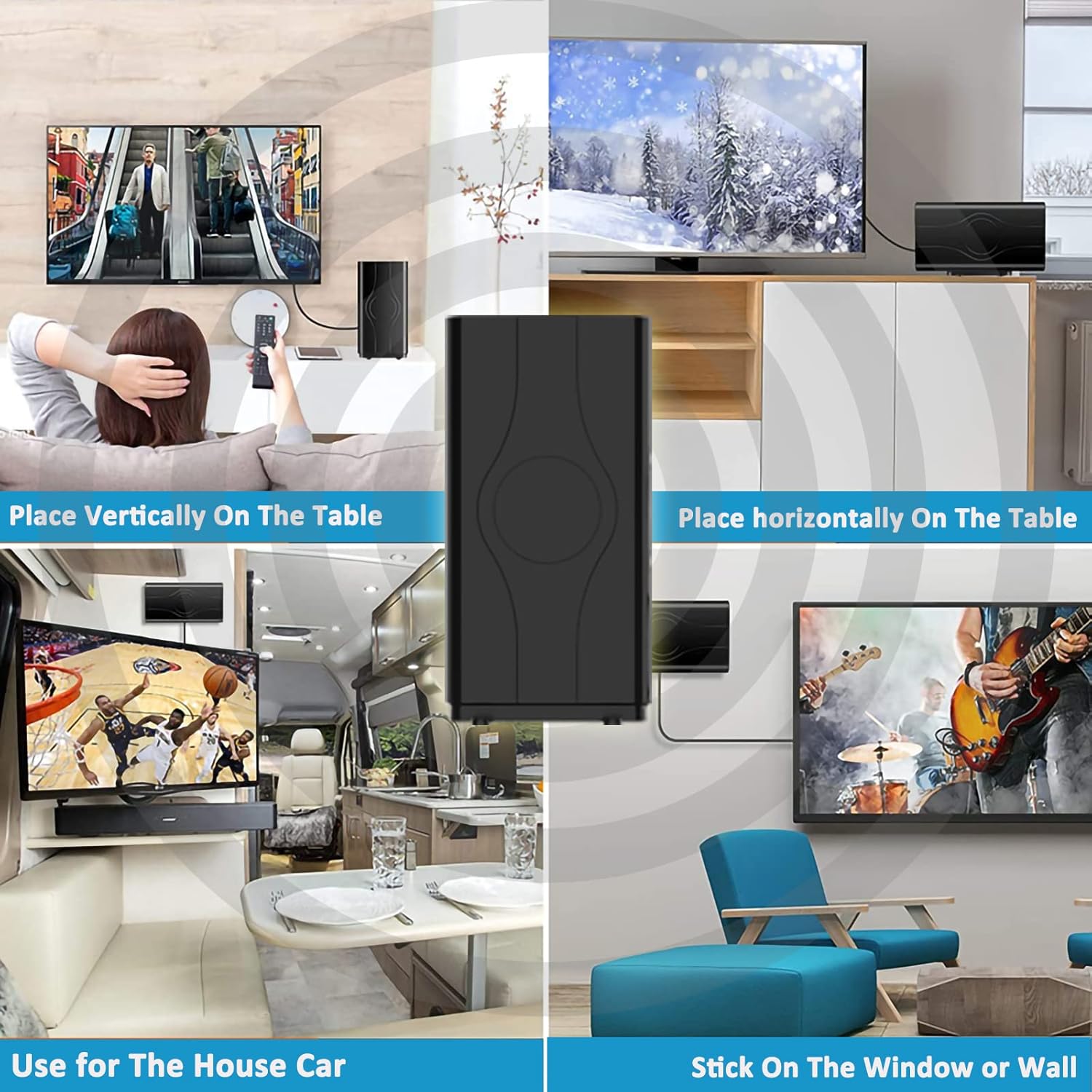TV Antenna- Amplified HD Digital Indoor HDTV Antenna Long 400+ Miles Range 360&deg