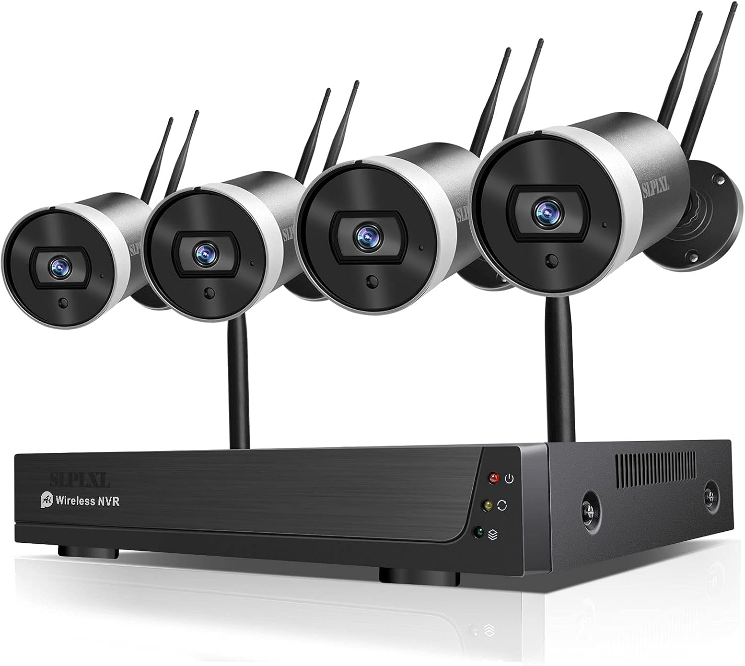SLPLXL Wireless Security Camera System,8-CH H.265 (1920×1080P),65ft Night Vision, CCTV Camera Security System, No Hard Disk