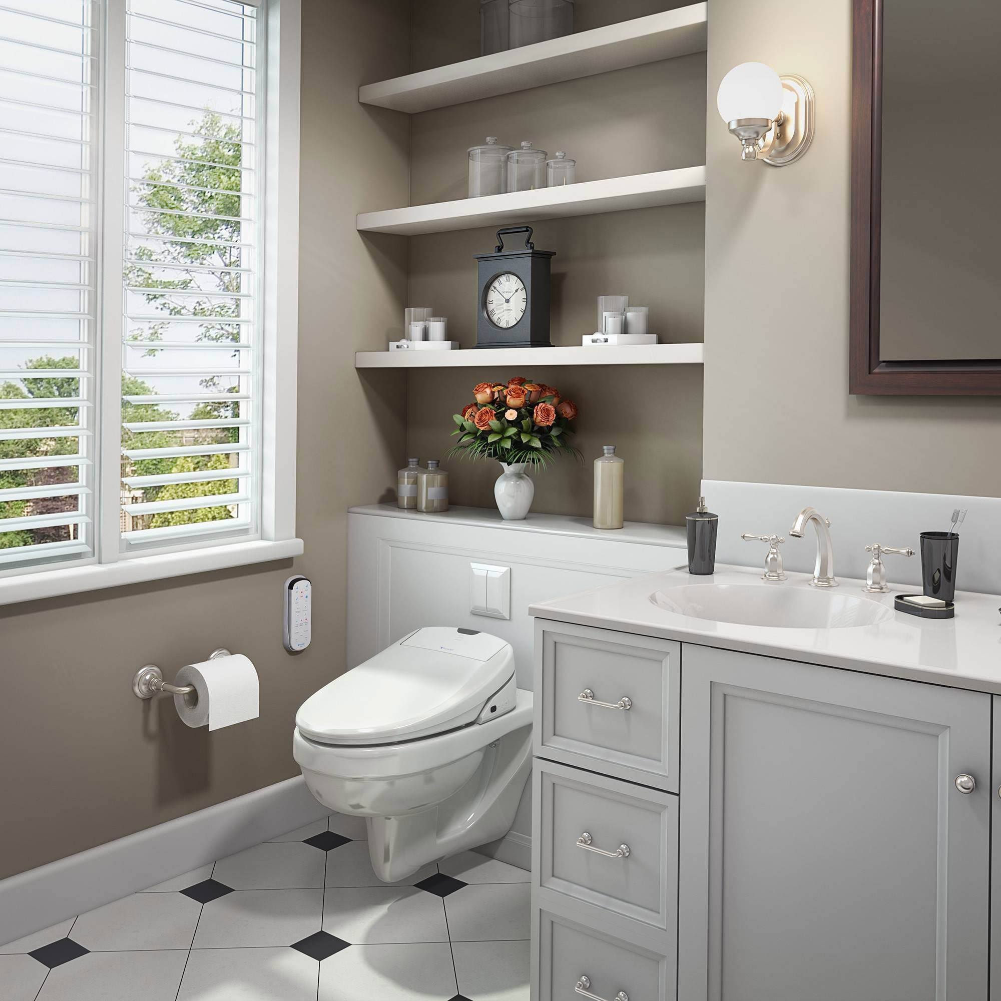 Brondell Swash 1200 Luxury Bidet Toilet Seat - White, Round