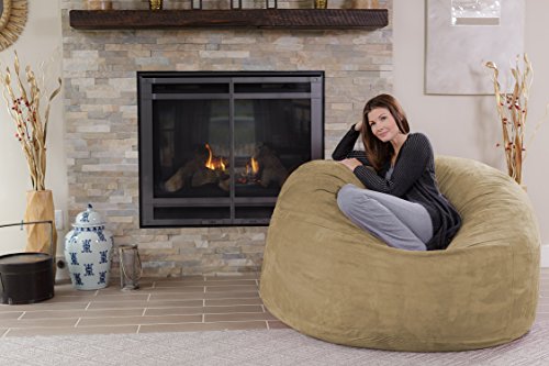Chill Sack Bean Bag Chair - 5' Giant Memory Foam Lounge Chair with Soft Microfiber Cover – Cozy Furniture for Living Room, Dorm