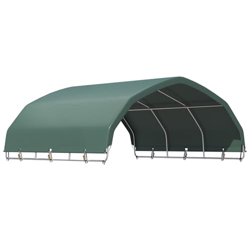 YOLENY Corral Shelter (Green, 12'x12'), Heavy Duty Round Style Canopy, Waterproof and UV Treated Universal Cover