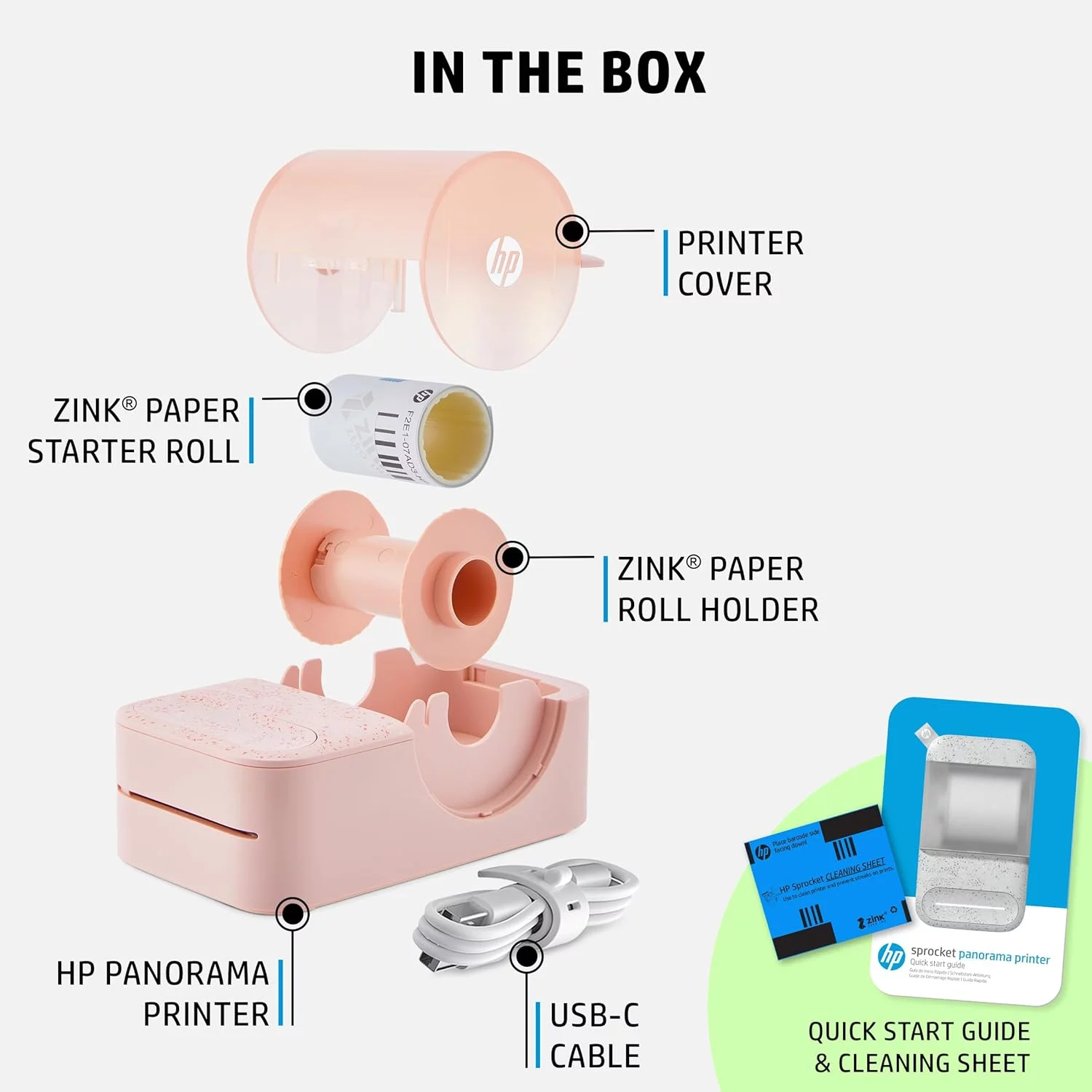 HP Sprocket Panorama Instant Portable Color Label & Photo Printer with Bluetooth