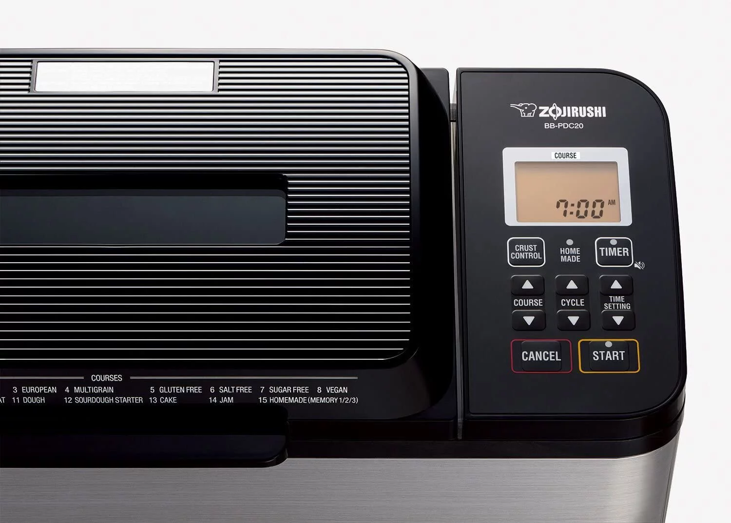 Zojirushi BB-PDC20BA Home Bakery Virtuoso Plus Breadmaker  2 lb. loaf of bread  Stainless Steel/Black