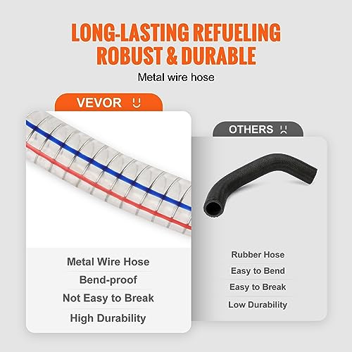VEVOR 16 Gallon Fuel Caddy, 7.8 L/min, Portable Gas Storage Tank Container with Nozzle Rubber Wheels