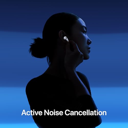 Apple AirPods 4 Wireless Earbuds, Bluetooth Headphones, Personalized Spatial Audio, Sweat and Water Resistant, USB-C Charging Case, H2 Chip