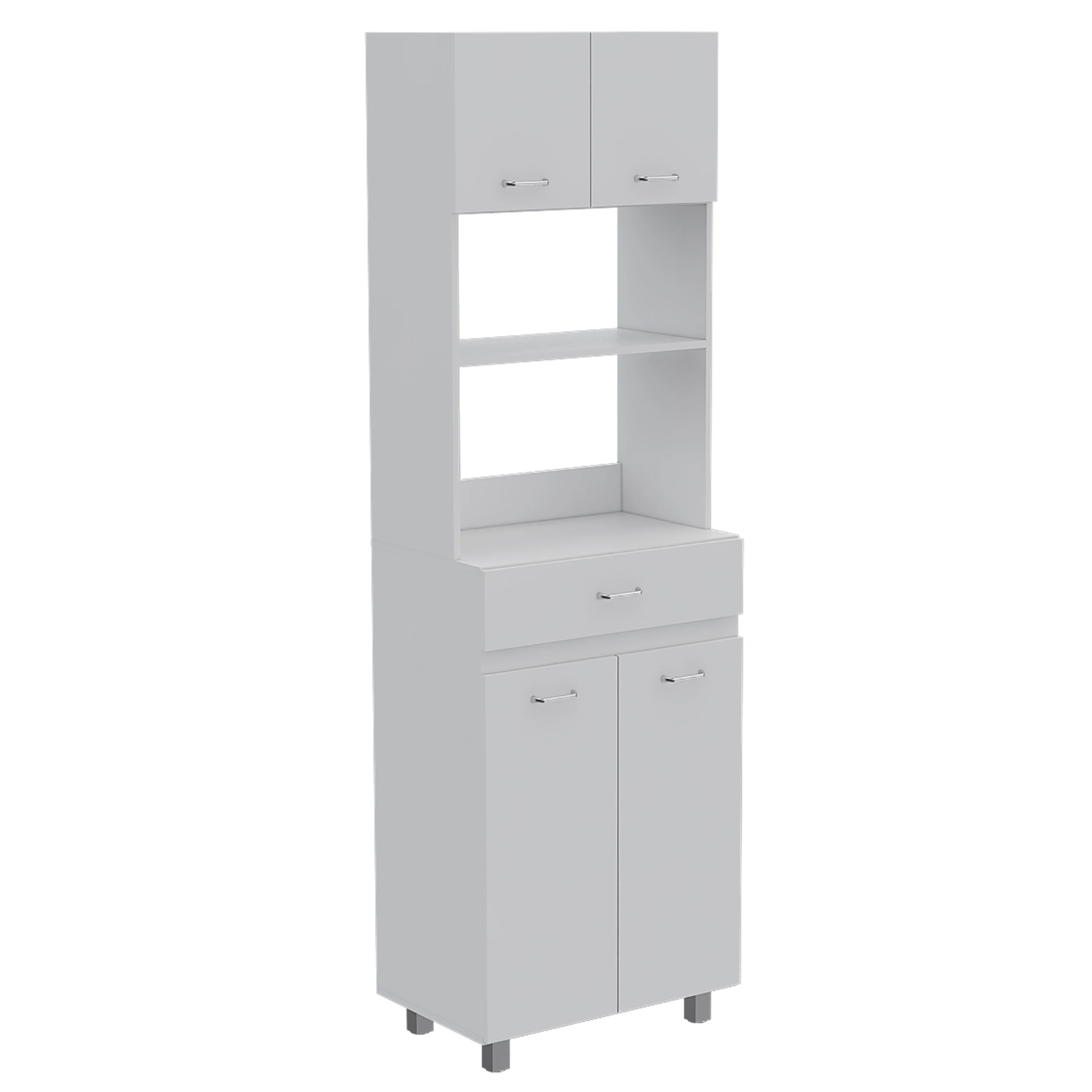 CoSoTower 2-Shelf 1-Drawer Microwave Pantry Cabinet White