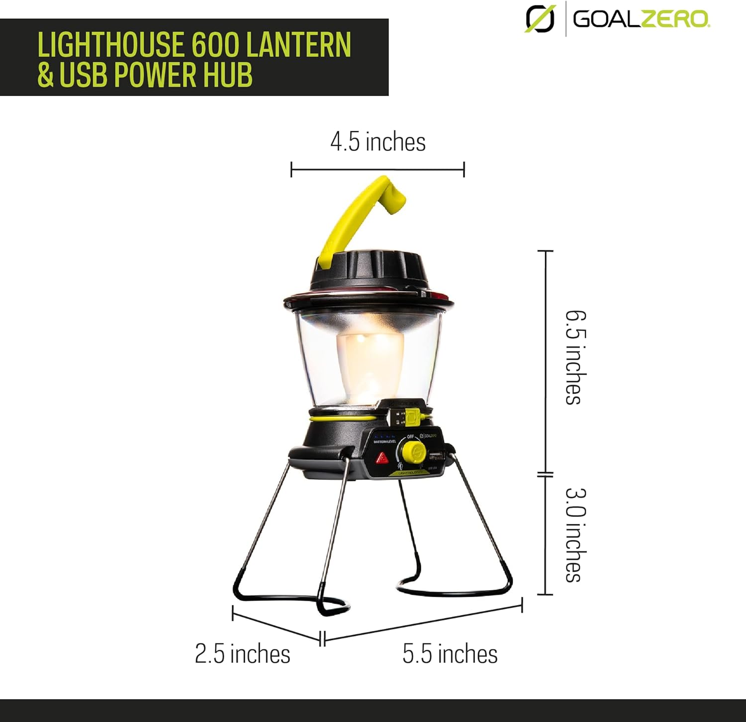 Goal Zero Lighthouse 600 Camping Lantern, 600-Lumen Solar LED Lantern