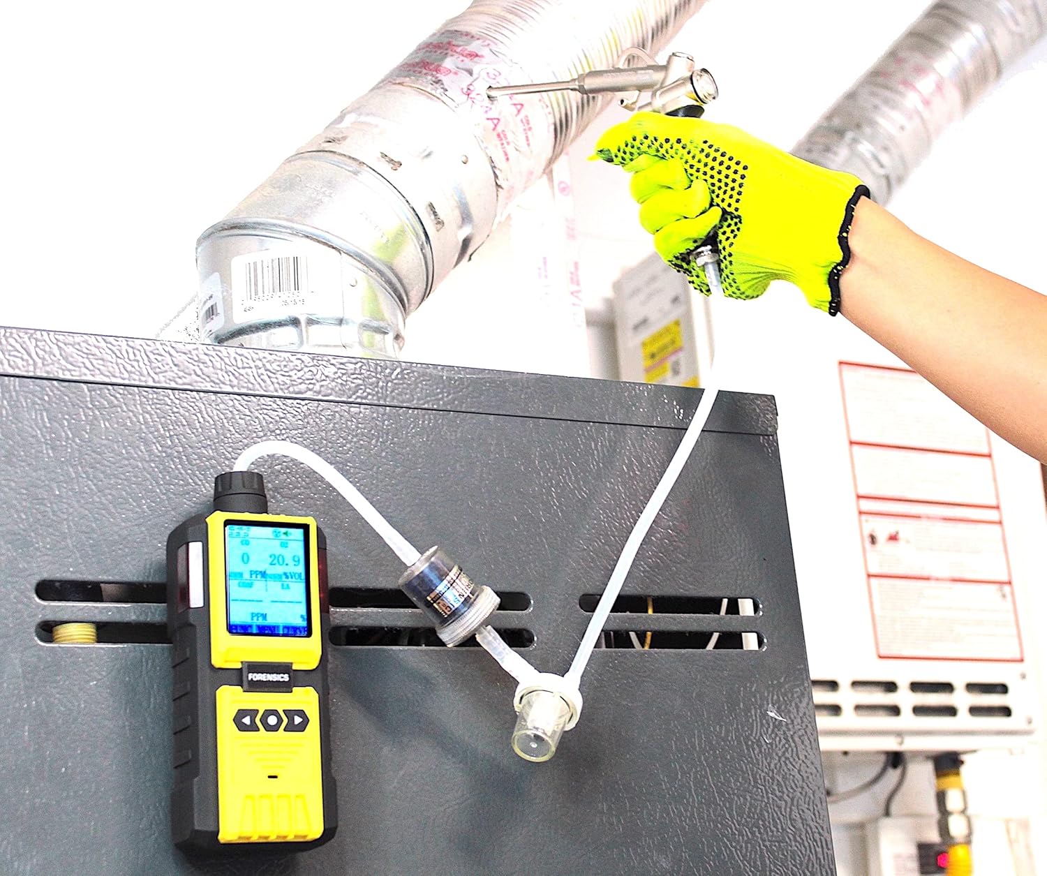 Professional Combustion Analyzer by Forensics | USA NIST Calibration | HVAC, Combustion, Flue Exhaust Gas | CO, O2
