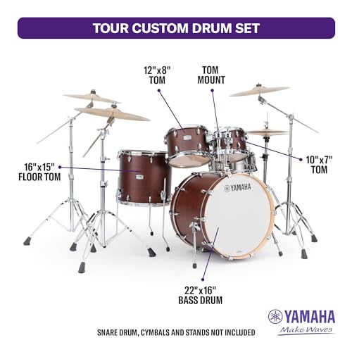 Yamaha Tour Custom Maple 4pc Standard Shell Pack, Chocolate Satin