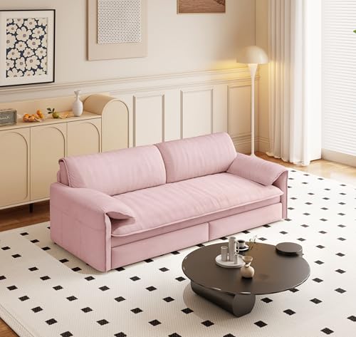 70.1" Futon Sofa Bed Queen Size, Pull Out Bed, 3-in-1 Convertible Sleeper Sofa with 2 Soft Pillows, Modern Velvet Futon Couch for Living Room