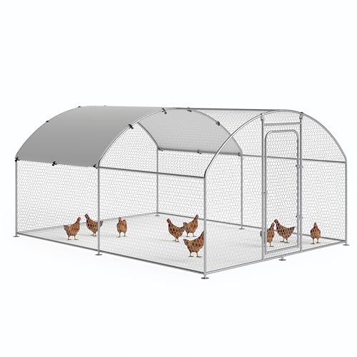 Large Metal Chicken Coop with Waterproof and UV-Resistant Cover