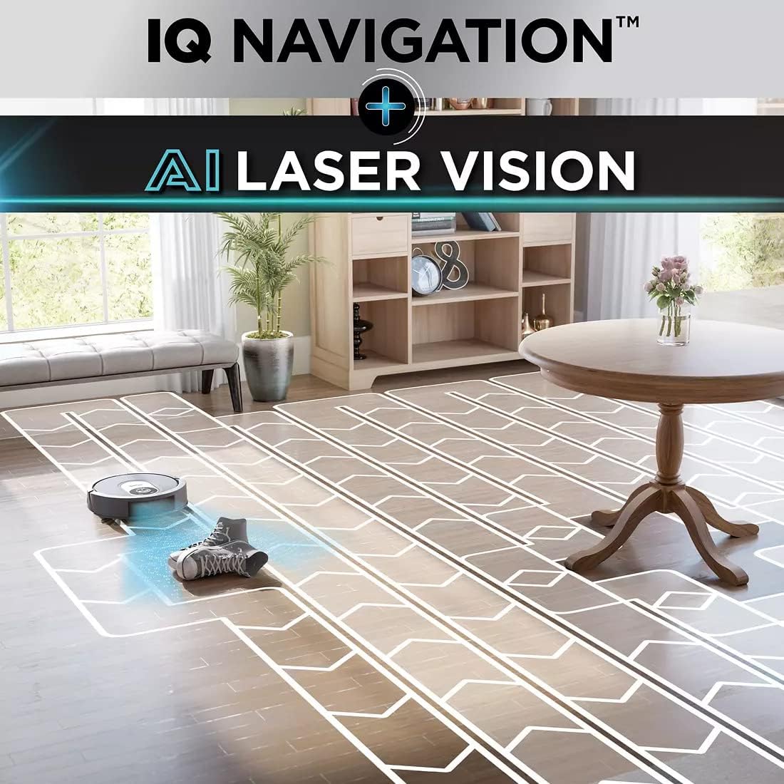 Shark RV2001 AI Robot Vacuum with Advanced Home Mapping AI Laser Vision - R201