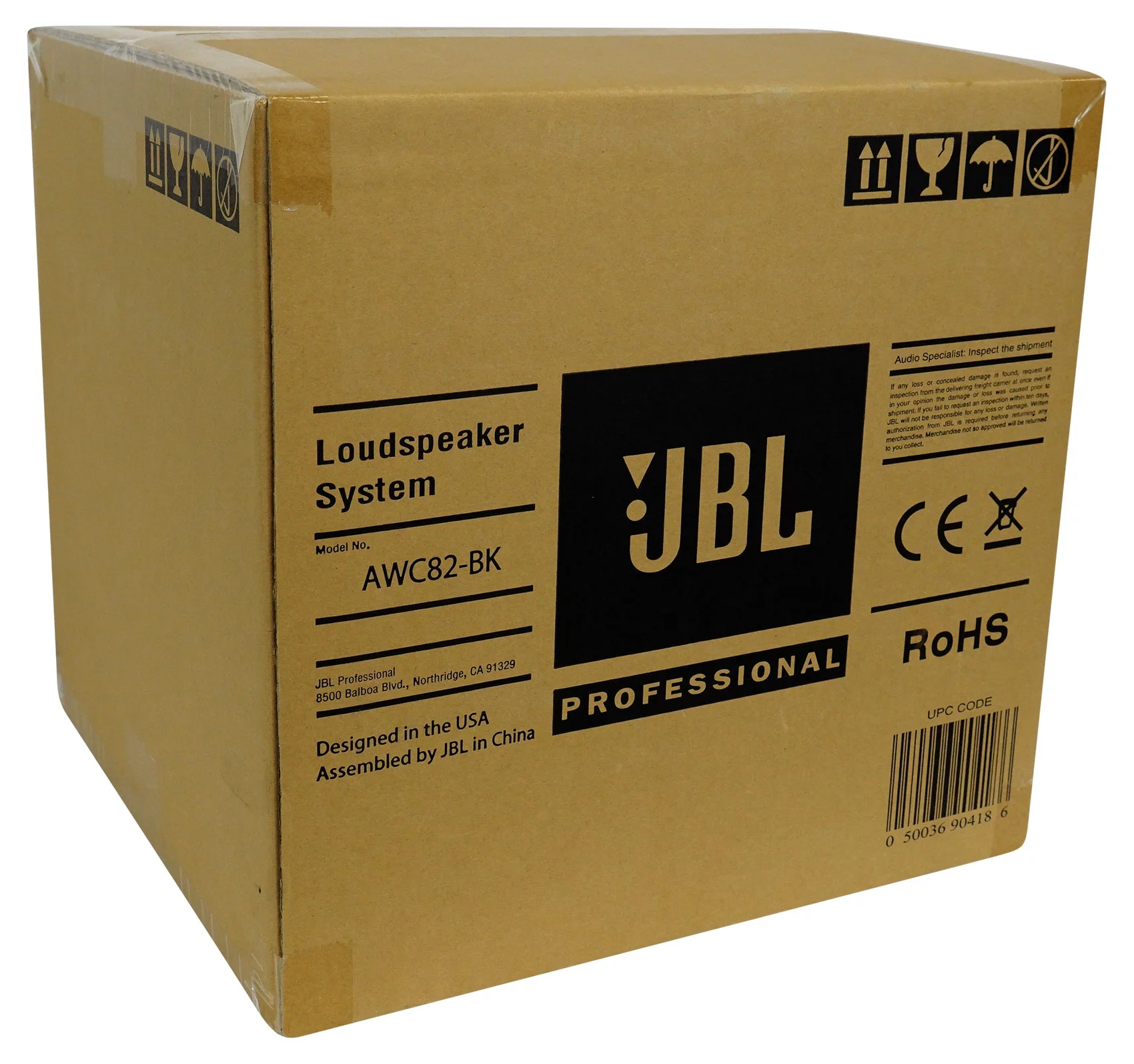 (4) JBL AWC82-BK 8" Black Indoor/Outdoor 70V Surface Mount Commercial Speakers
