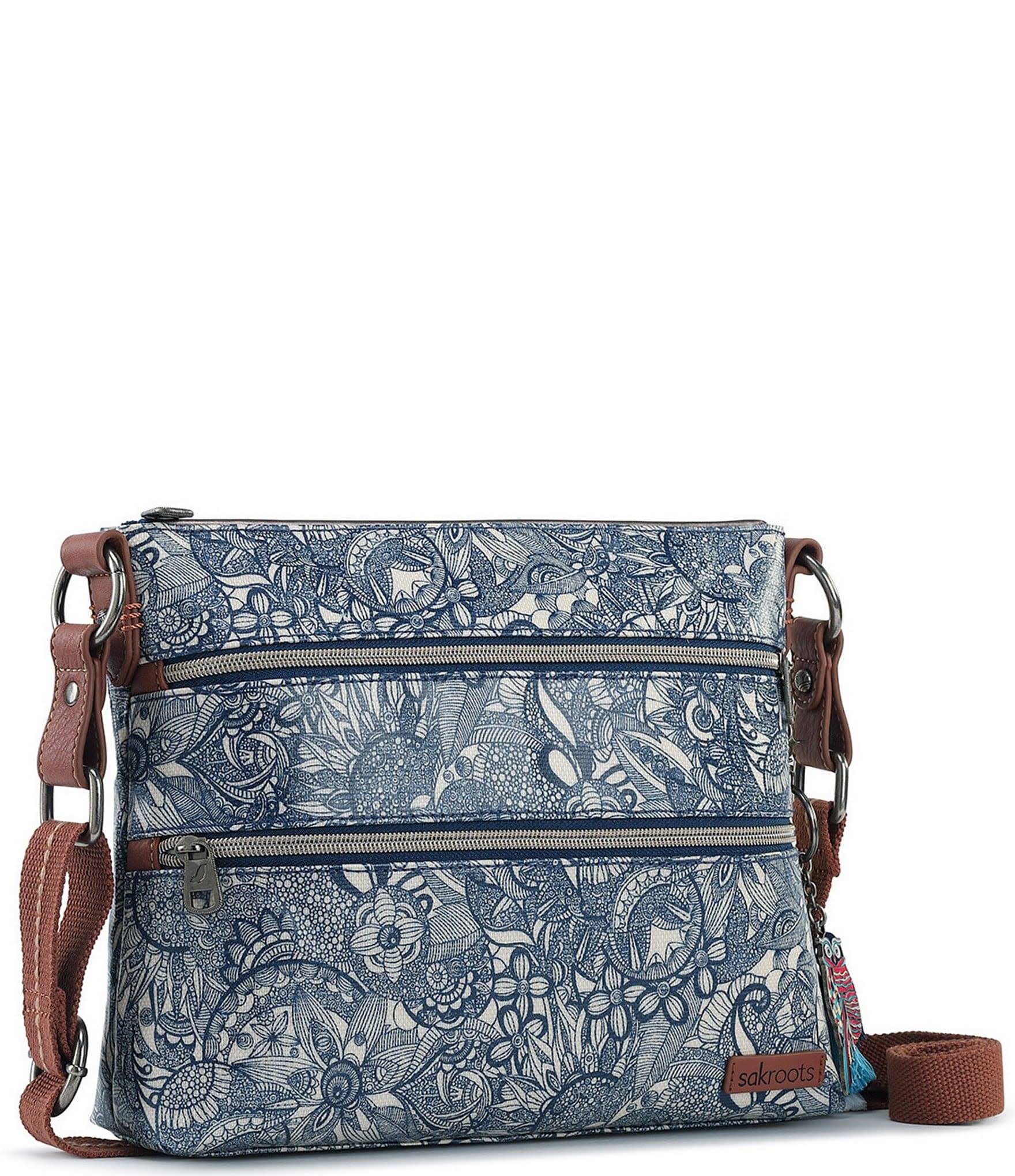 Sakroots Basic Double Zip Crossbody Bag - Multi in Bloom