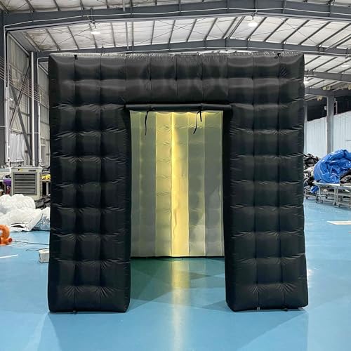SAYOK Portable Inflatable Photo Booth Enclosure (White, Two Doors, 8.2x8.2x8.2ft), Photo Booth Tent with Air Blower and Remote Controller