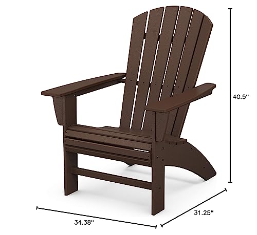 POLYWOOD Nautical Curveback Adirondack Chair, HDPE Outdoor Patio Furniture for Deck, Pool, Garden, Made in USA