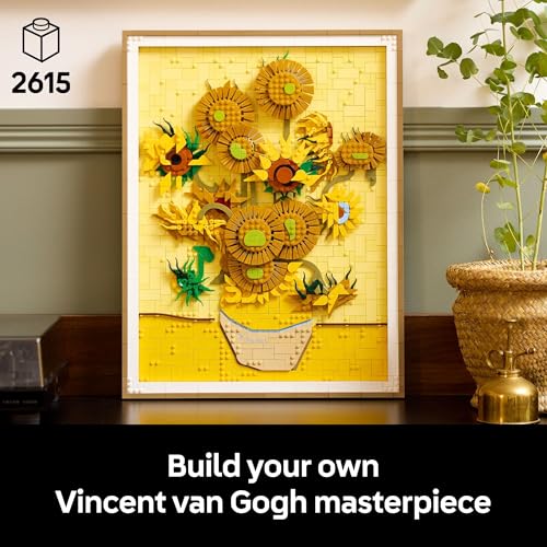 LEGO Art Vincent Van Gogh &ndash; Sunflowers Building Set for Adults - Home Decor Idea - Brick Built Painting - Creative Activity Gift for Adults