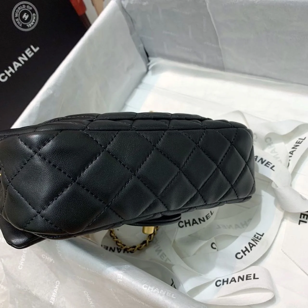 Chanel Flap Bag With CC Ball On Strap Black For Women, Women&rsquo;s Handbags, Shoulder And Crossbody Bags 7.8in/20cm AS1787